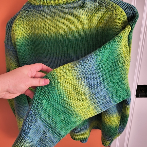 COS Green Ombre Striped Turtleneck Sweater - Picture 7 of 7